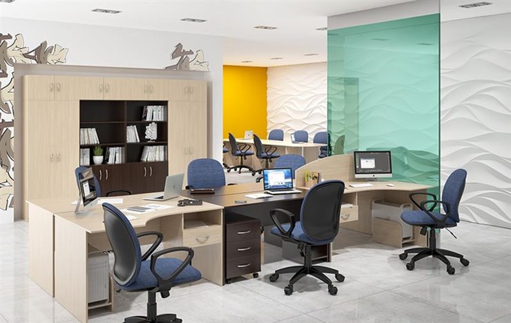 Комплект офисной мебели SIMPLE с эргономичными столами и тумбами в Костроме - изображение 5